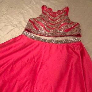 Size 20 Jeweled 2 Piece Prom Dress
